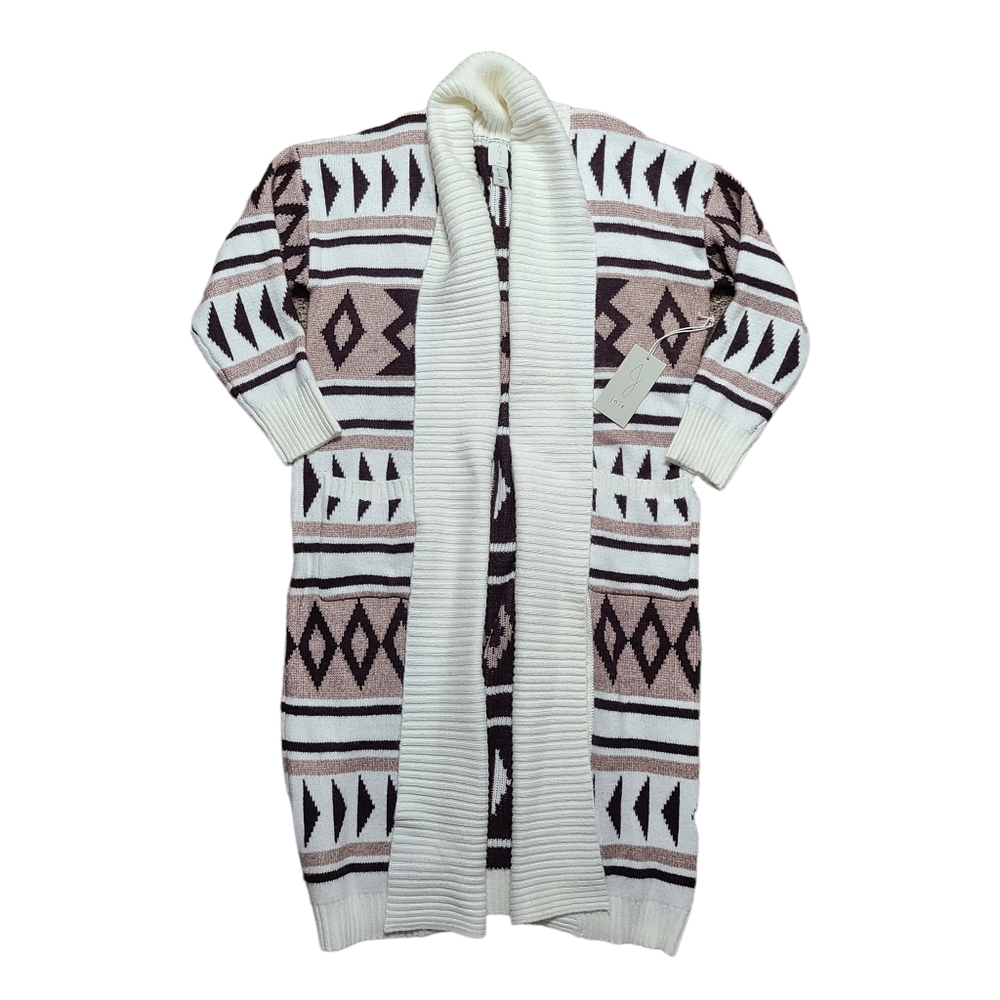 Joie Open Front Duster Sweater Cardigan Aztec